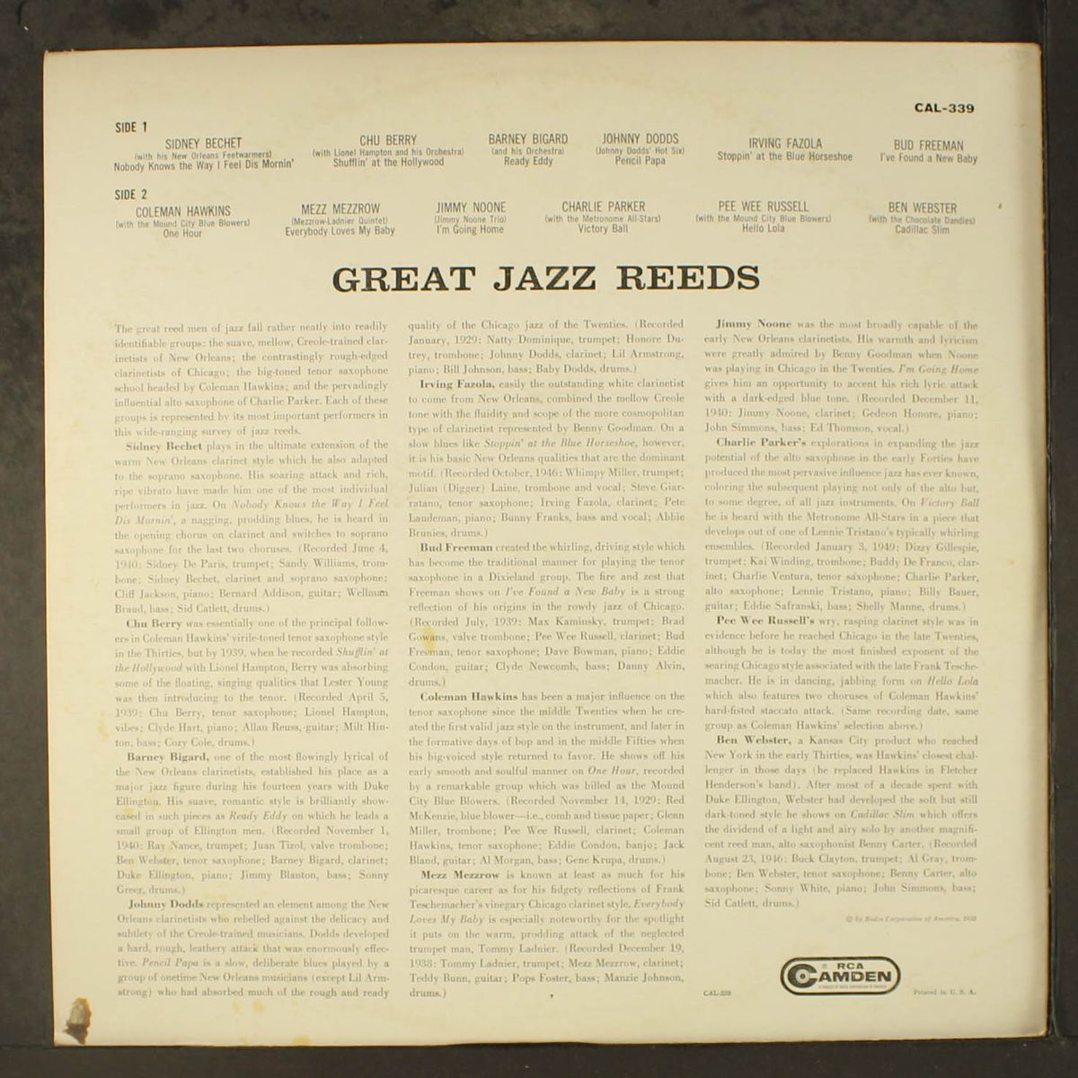 great jazz reeds by VARIOUS