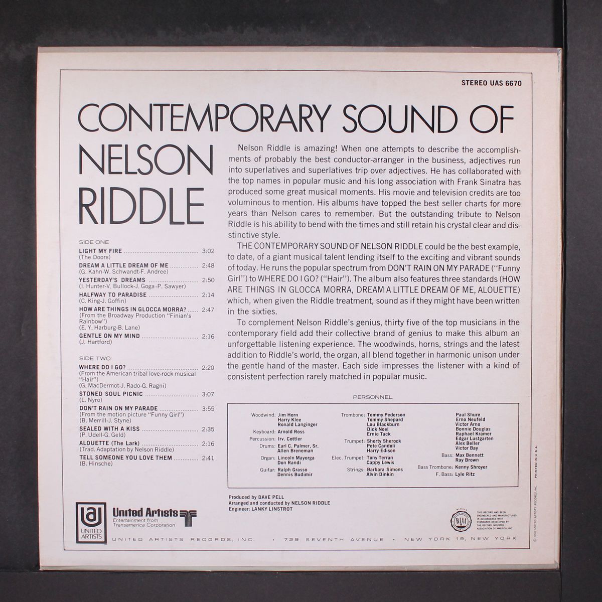 contemporary sound of by NELSON RIDDLE