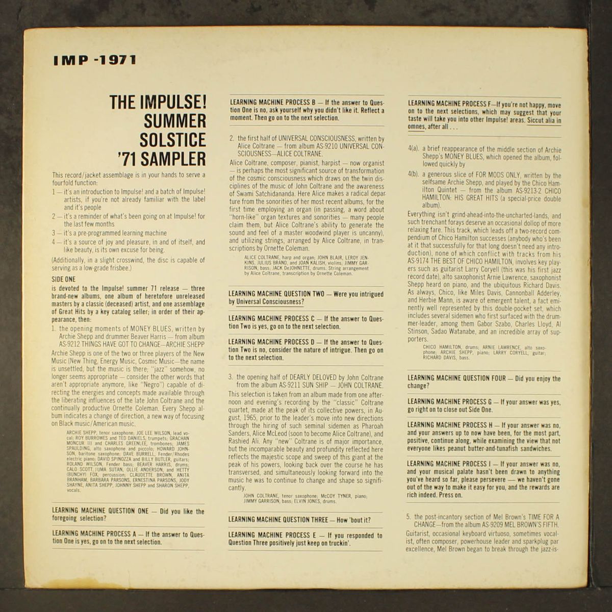 impulse summer solstice '71 sampler by VARIOUS