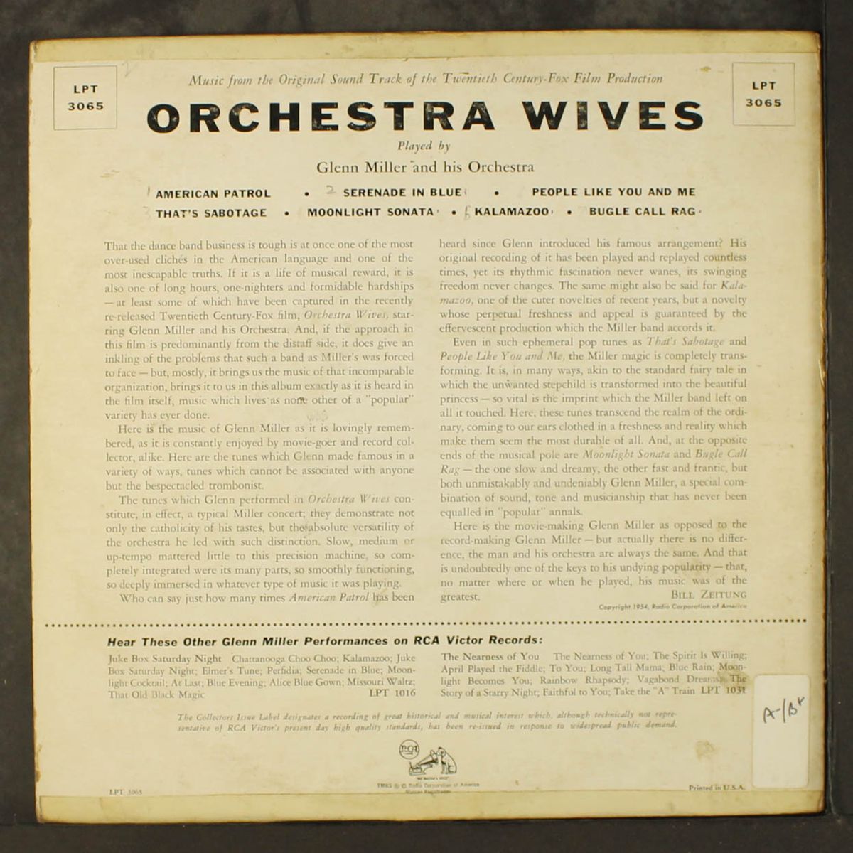 orchestra wives soundtrack by GLENN MILLER