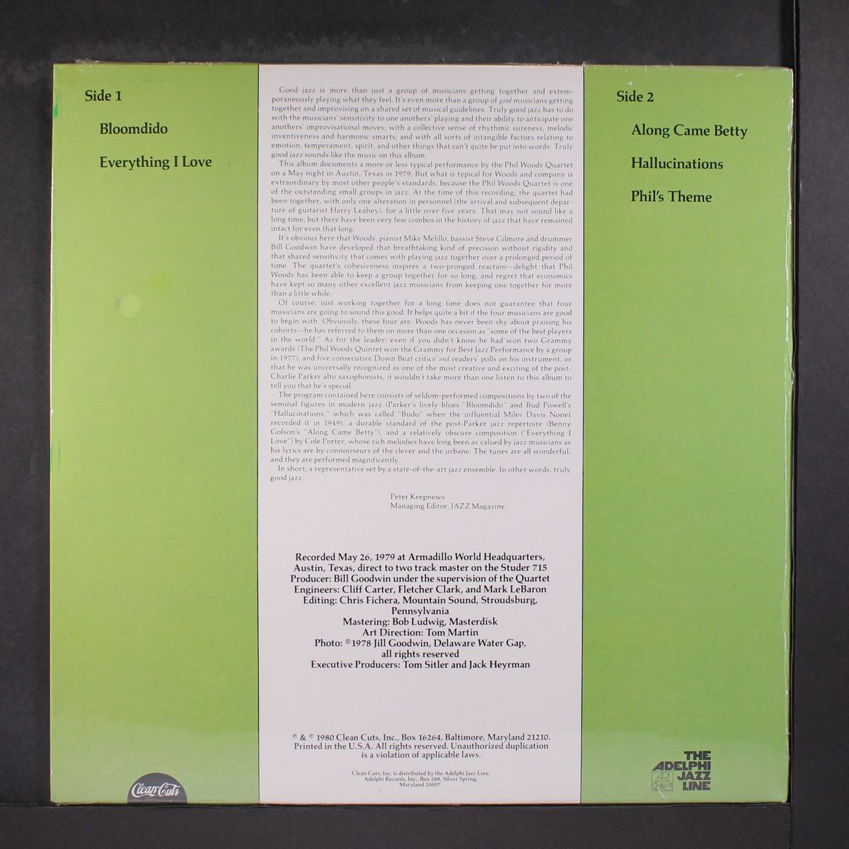 vol. 1: a live recording by PHIL WOODS QUARTET