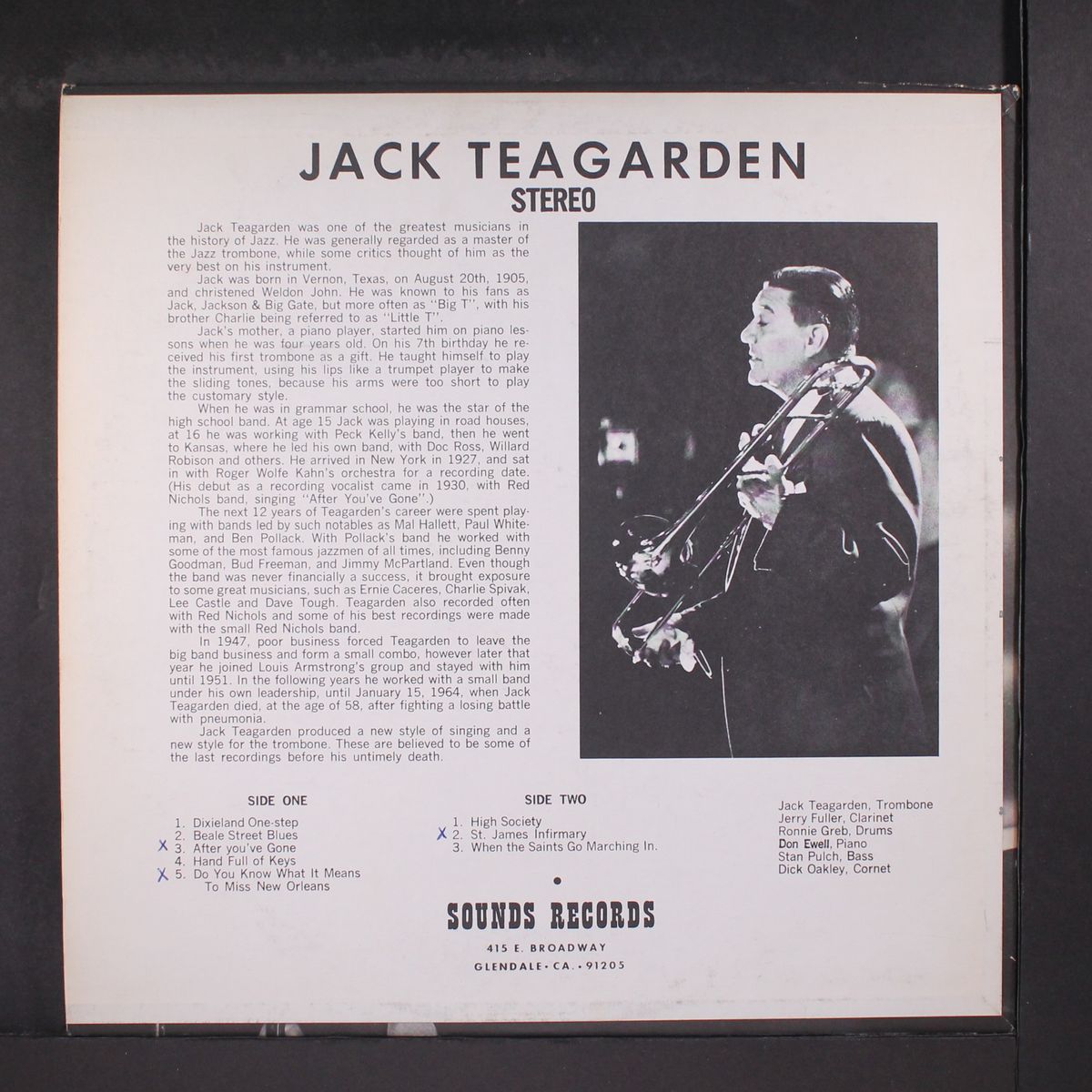 in concert by JACK TEAGARDEN