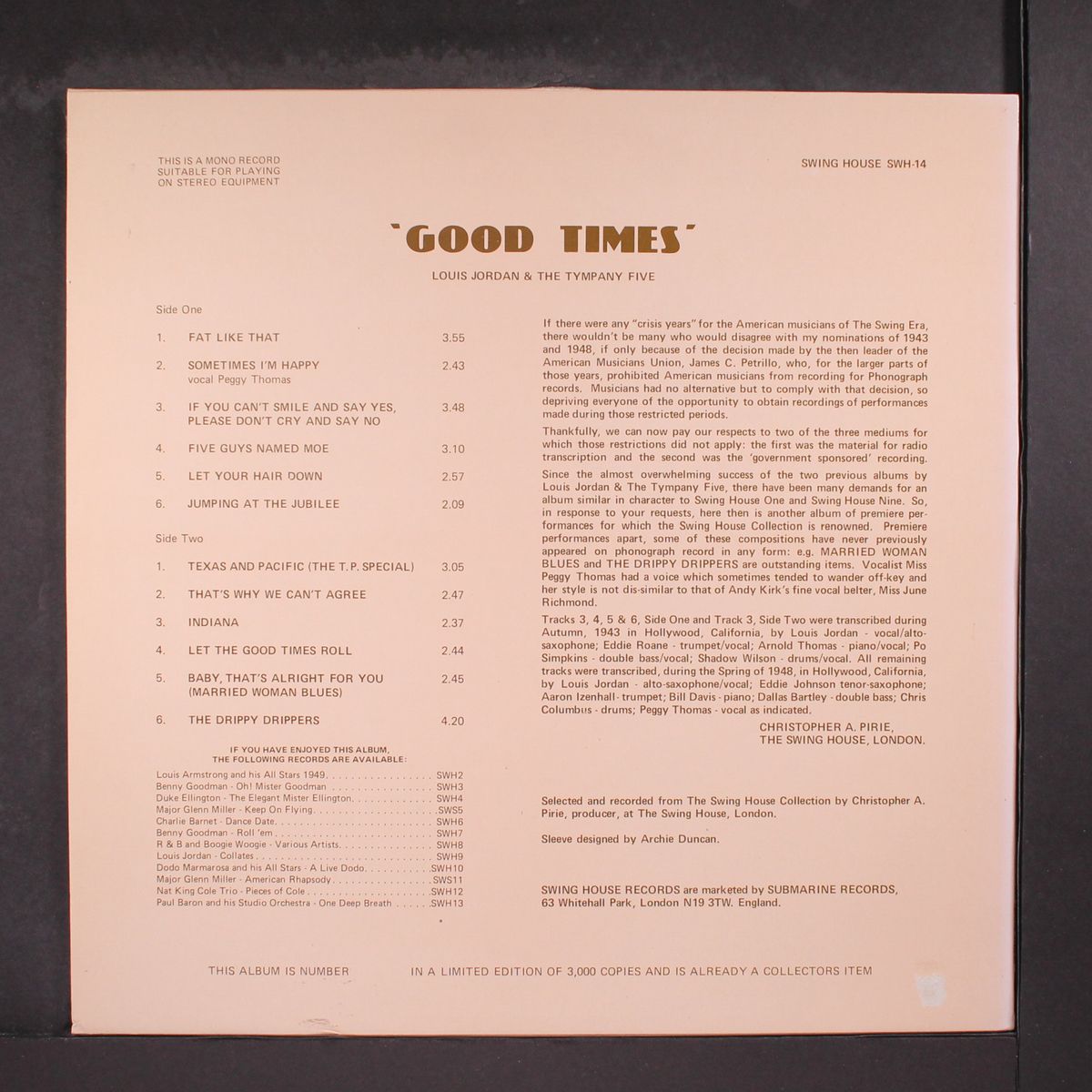 good times by LOUIS JORDAN