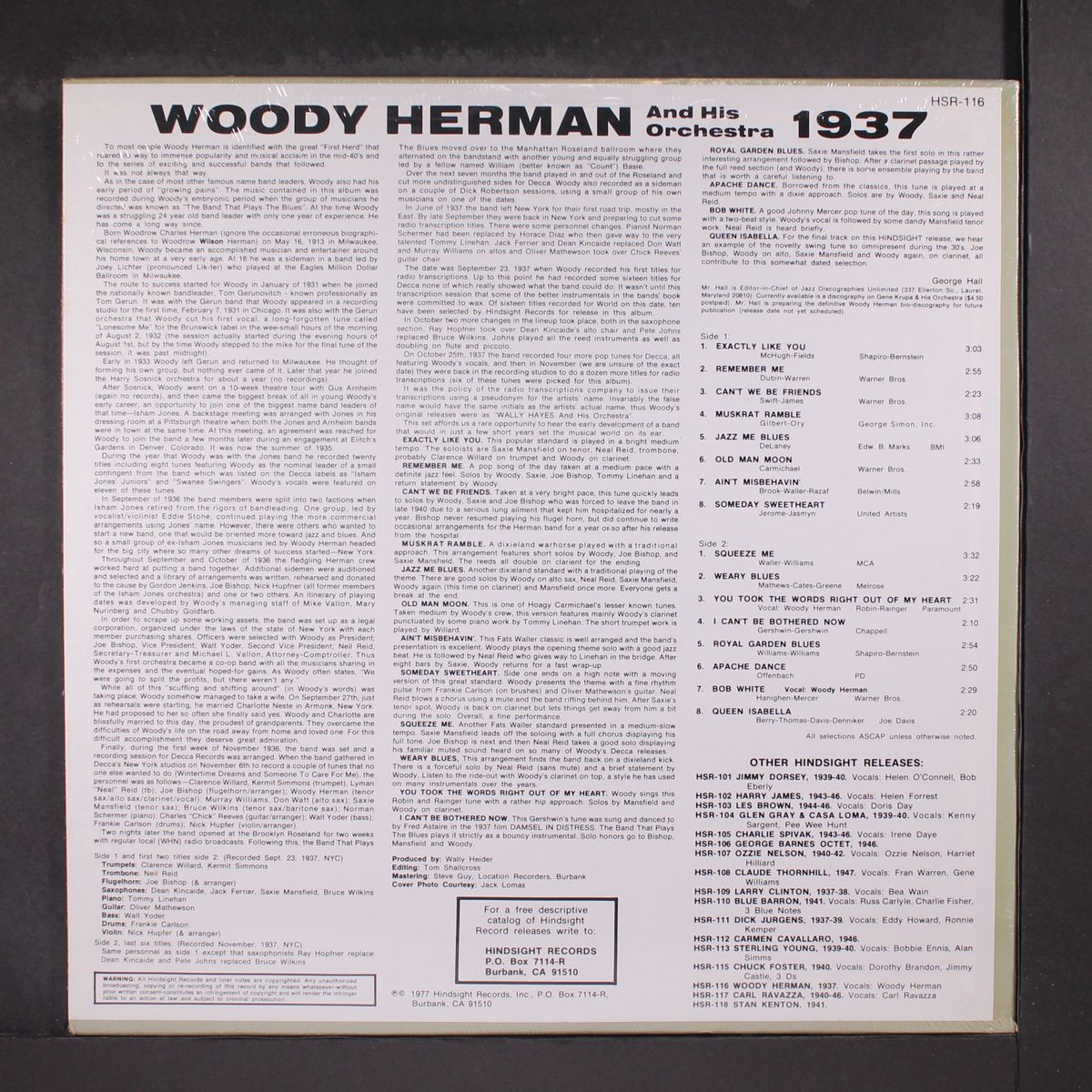 the uncollected, 1937 by WOODY HERMAN