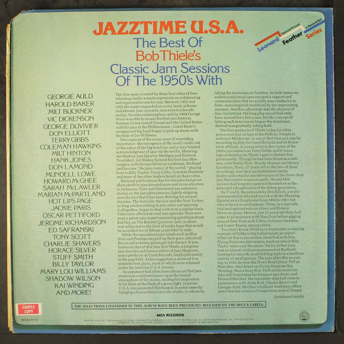 jazztime: best of bob thiel's 50's jam sessions by VARIOUS