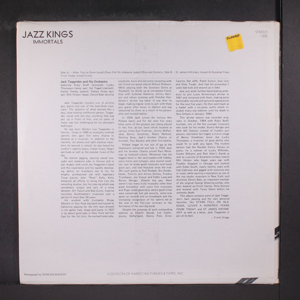 jazz kings immortals by JACK TEAGARDEN