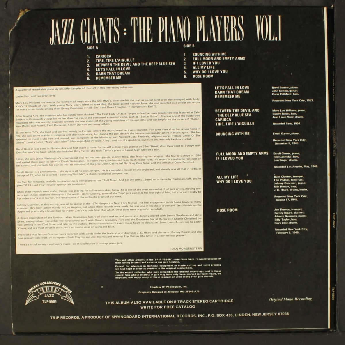 jazz giants vol. 1 piano players 1955 by VARIOUS