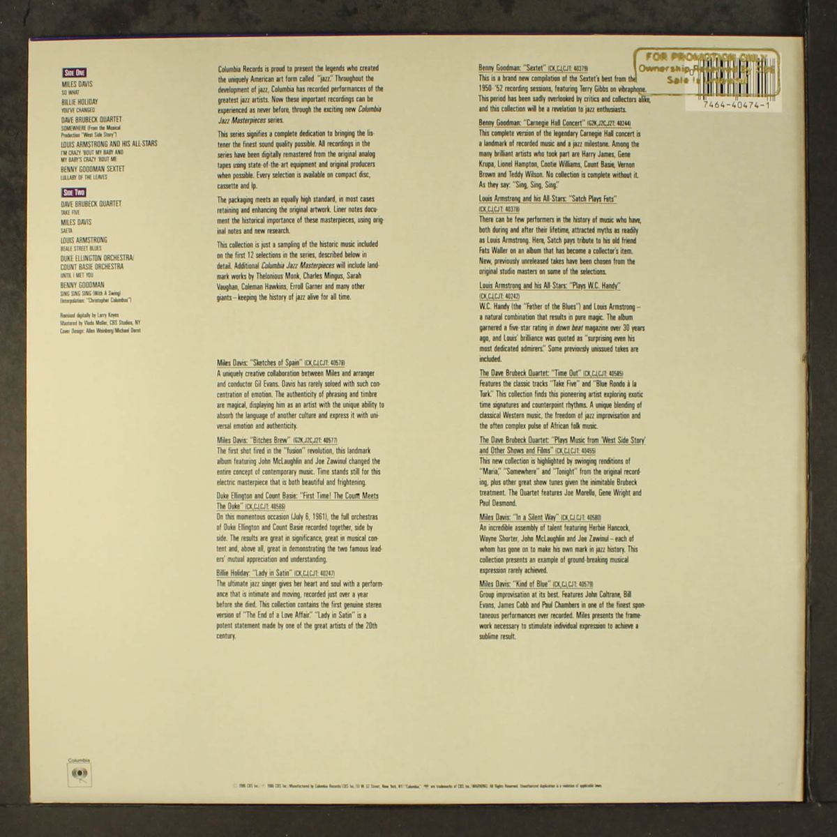 columbia jazz sampler volume 1 by VARIOUS