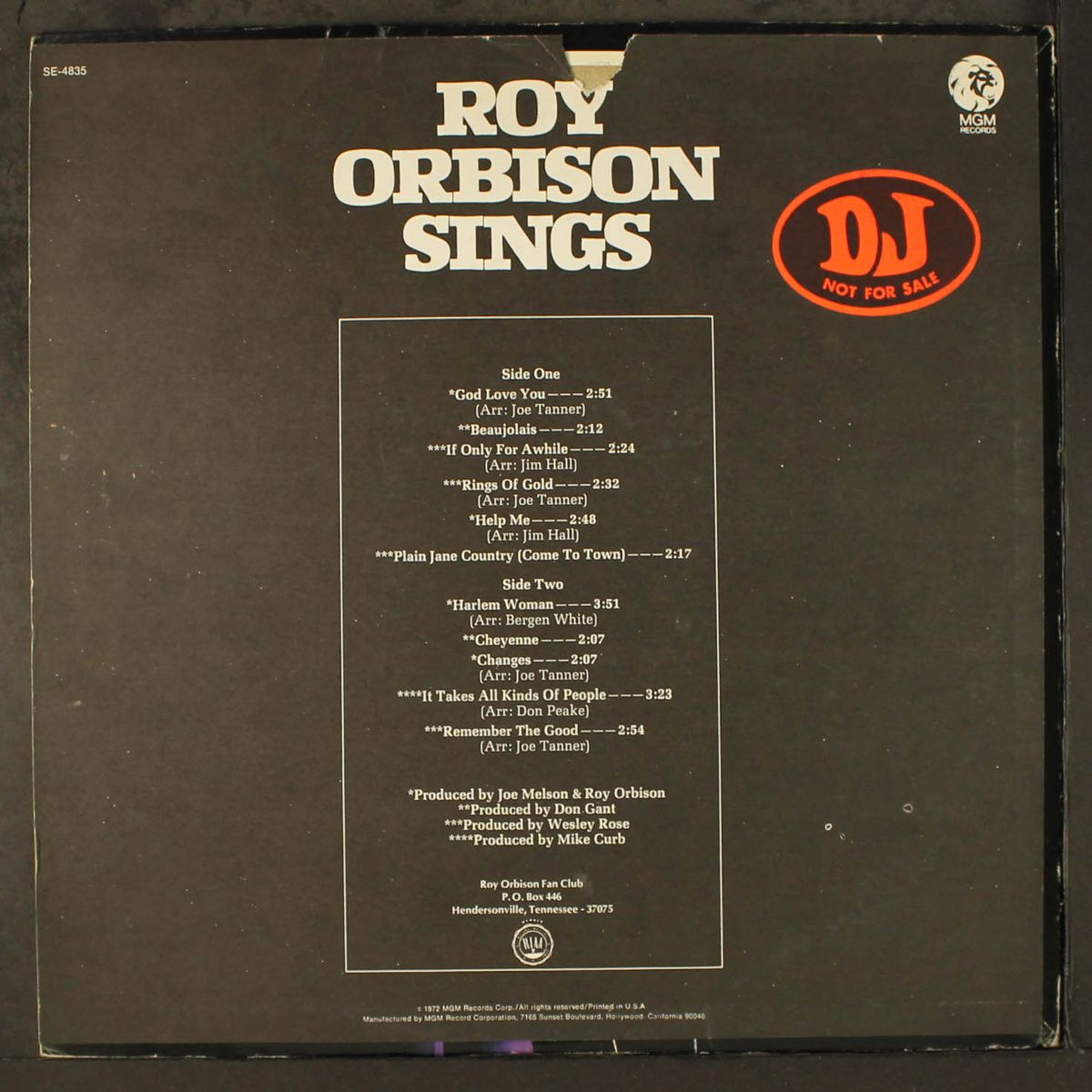 sings by ROY ORBISON