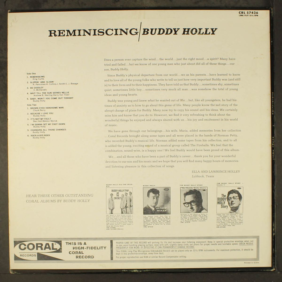 reminiscing by BUDDY HOLLY
