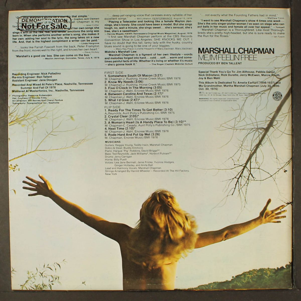 me, i'm feelin' free by MARSHALL CHAPMAN