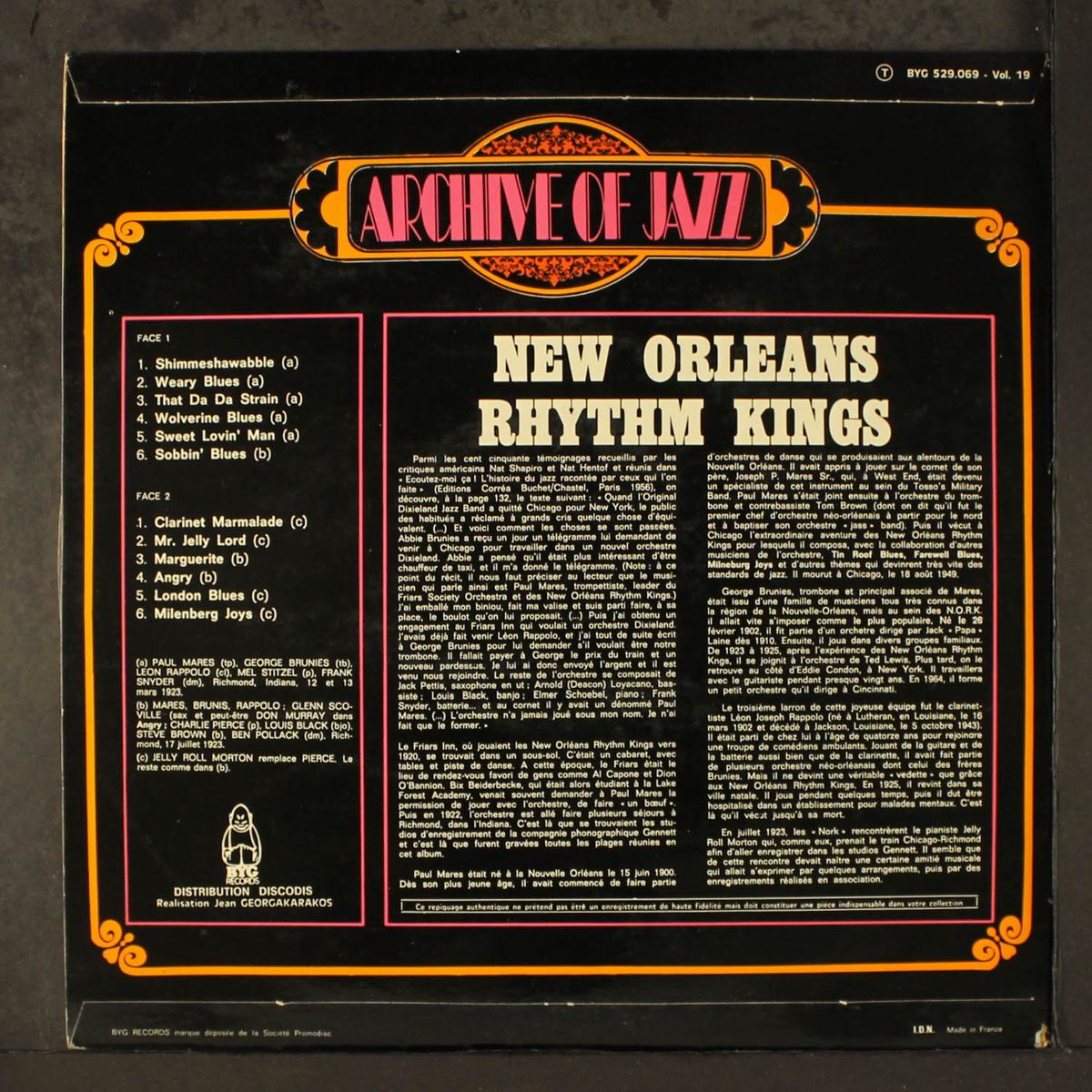 archive of jazz vol 19 by NEW ORLEANS RHYTHM KINGS