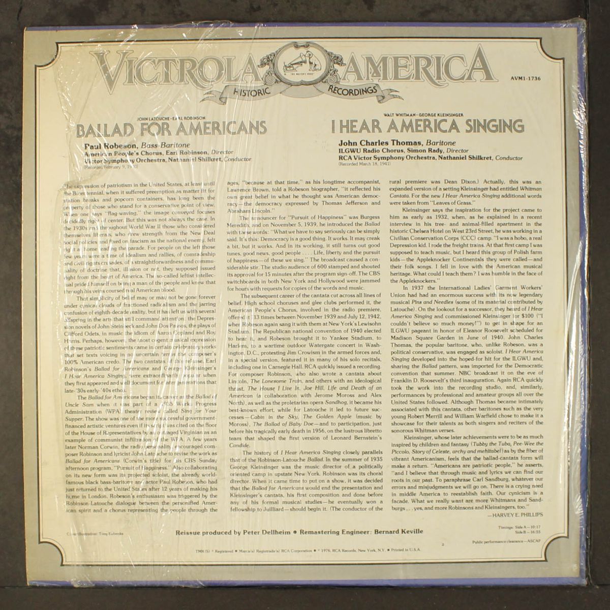 ballad for americans / hear america singing by PAUL ROBESON / JOHN CHARLES THOMAS