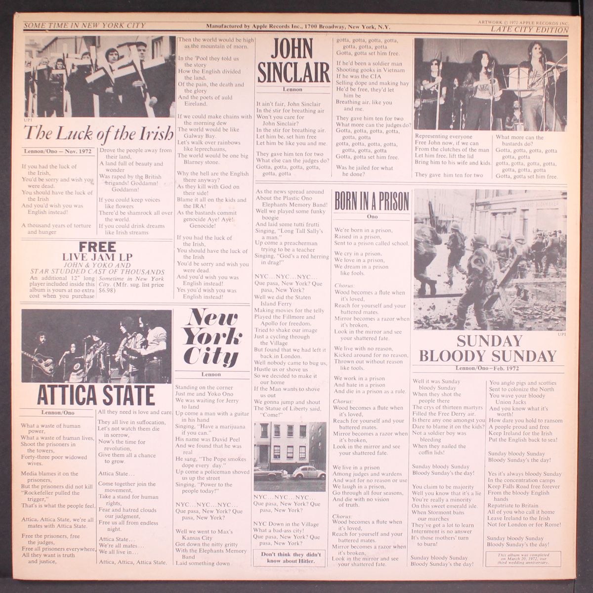 some time in new york city by JOHN LENNON