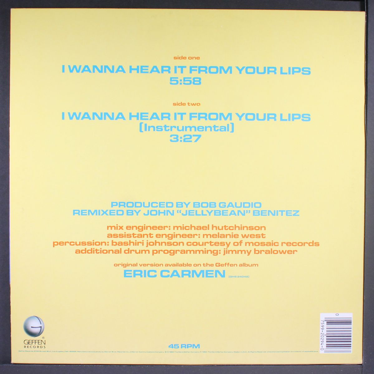 i wanna hear it from your lips / instro by ERIC CARMEN