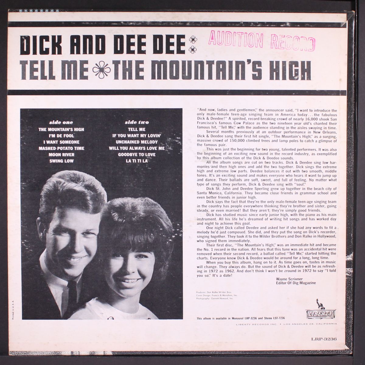tell me / the mountain's high by DICK & DEE DEE