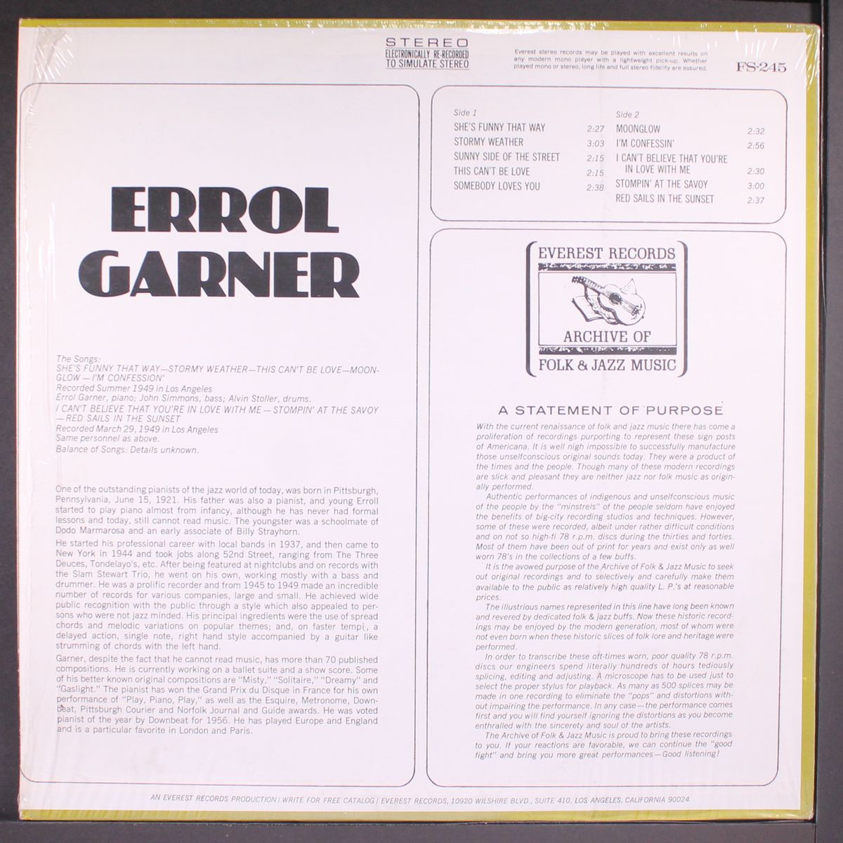 errol garner by ERROL GARNER