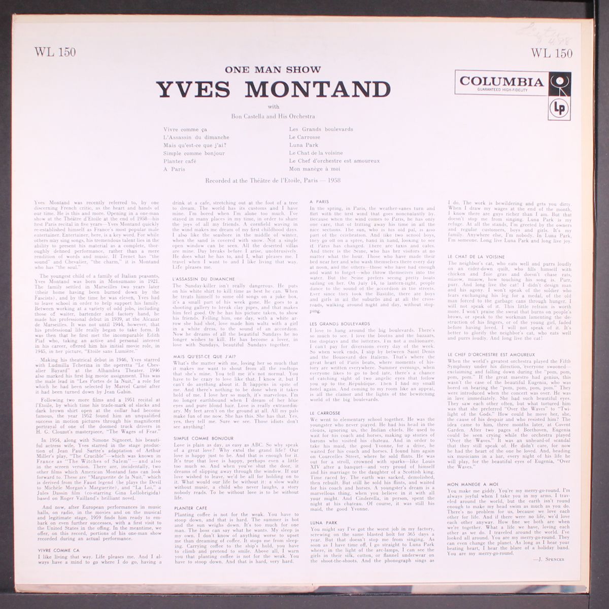 one man show by YVES MONTAND