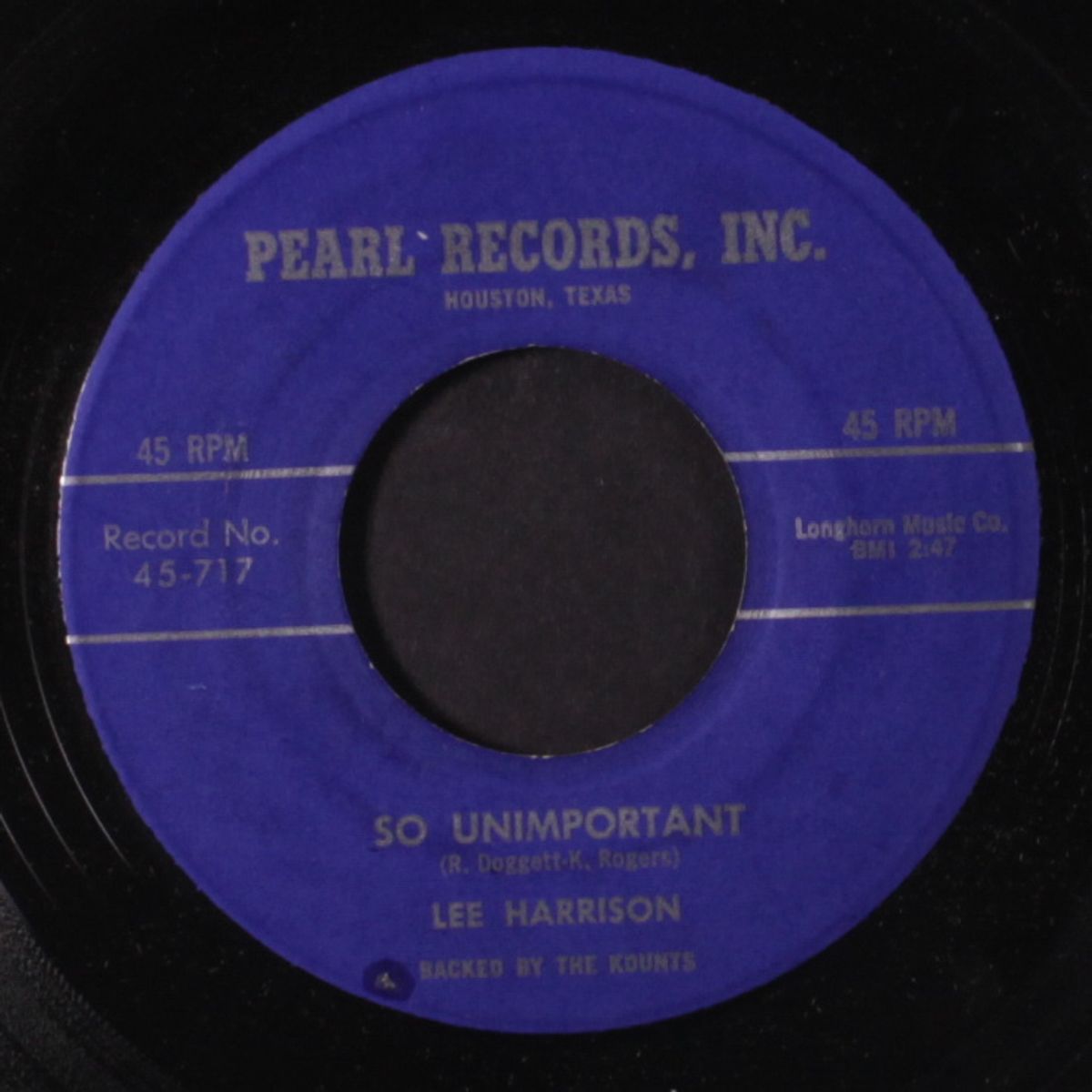 mine alone / so unimportant by LEE HARRISON & KOUNTS