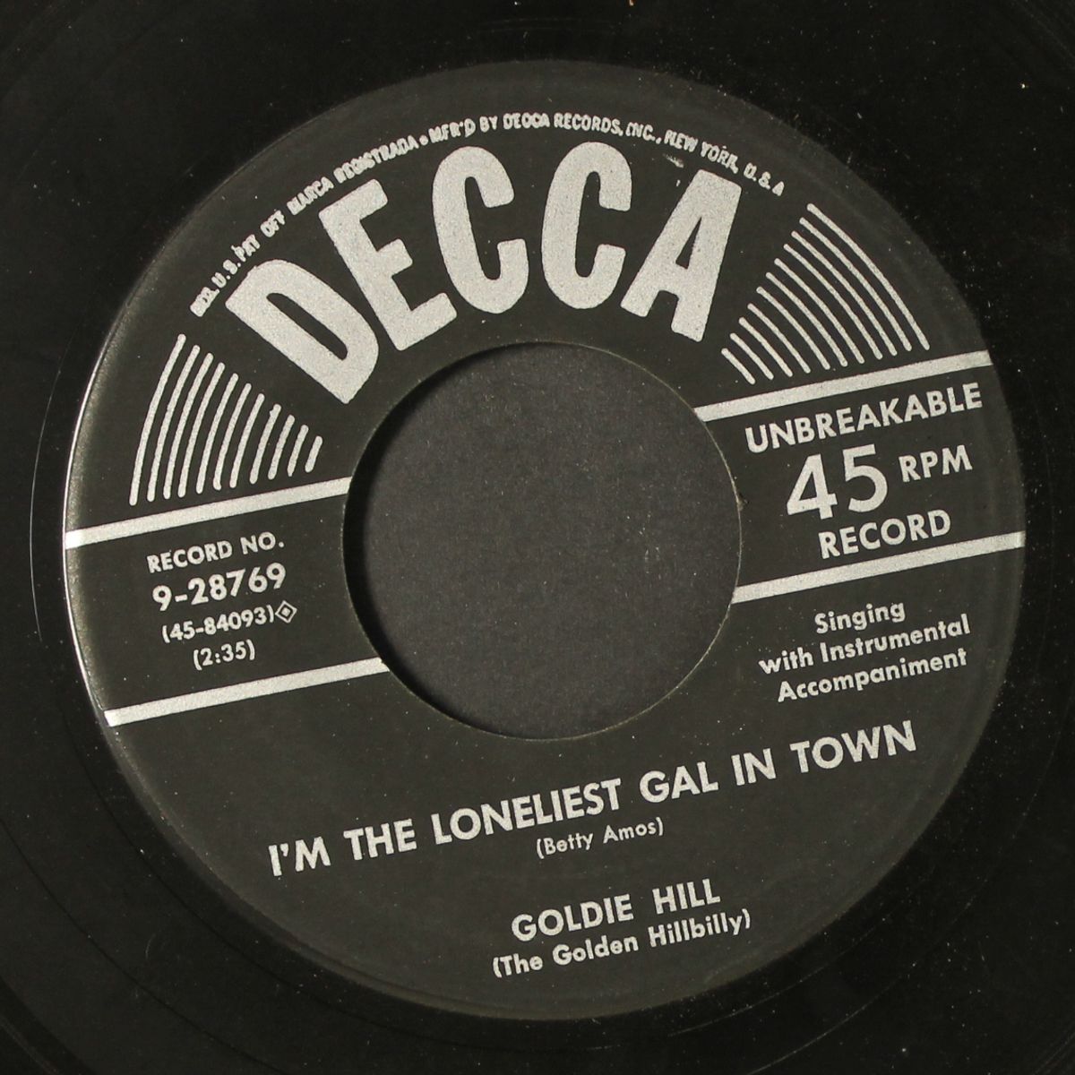 my love is aflame / i'm the loneliest gal in town by GOLDIE HILL
