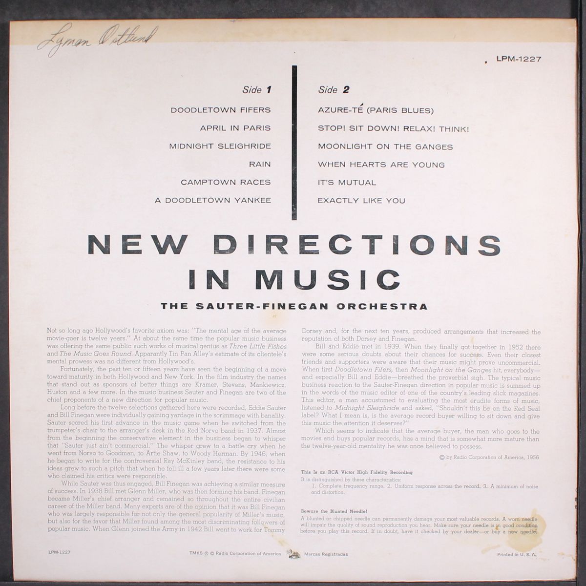 new directions in music by SAUTER-FINEGAN ORCH