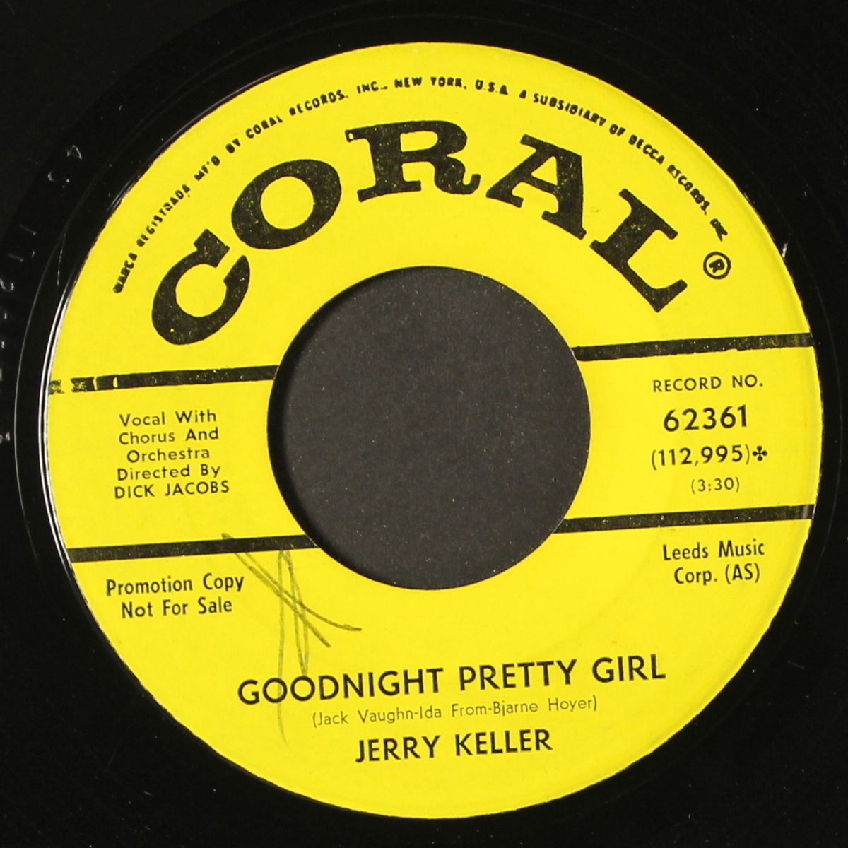 goodnight pretty girl / some summer by JERRY KELLER
