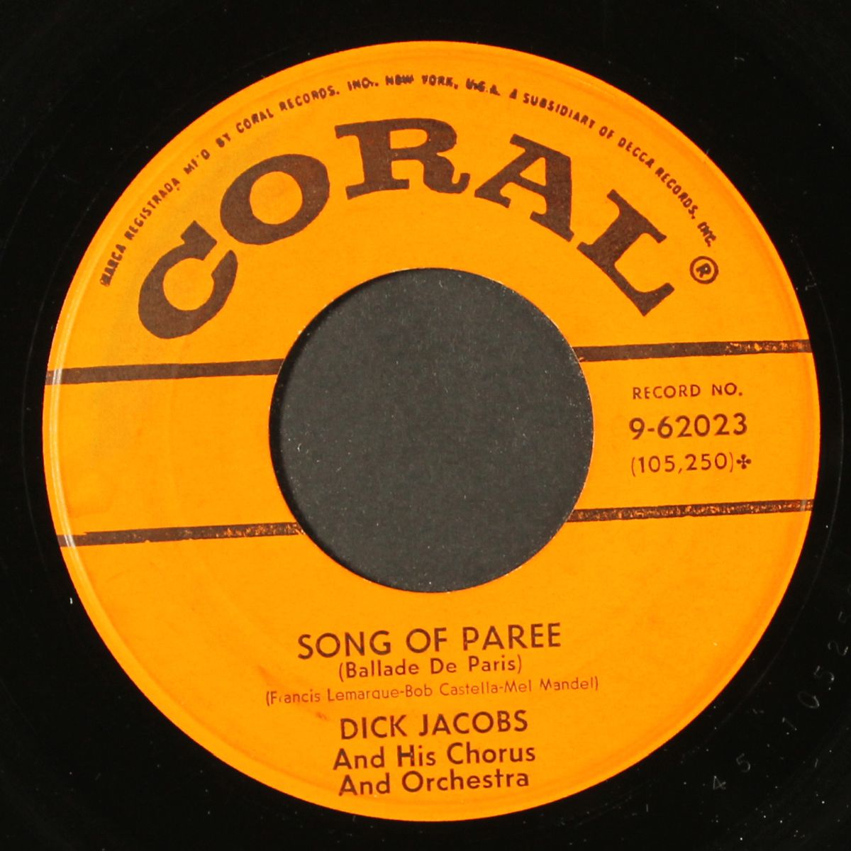 rock-a-tango / song of paree by DICK JACOBS