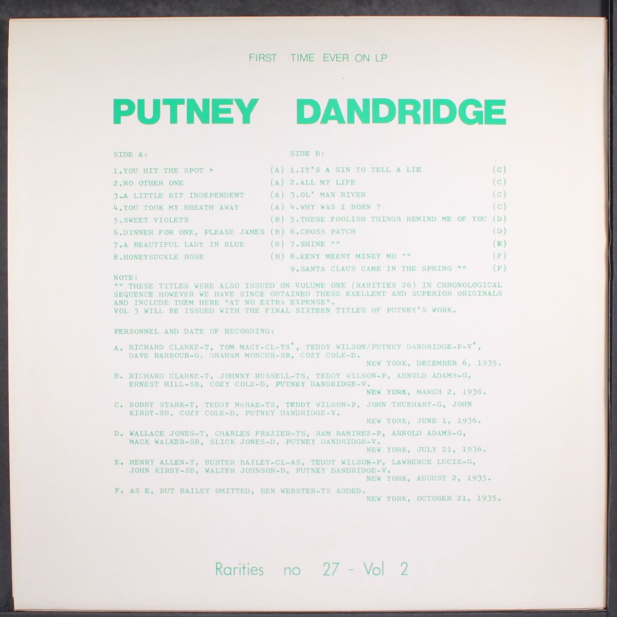 a chronological study, vol. 2 by PUTNEY DANDRIDGE