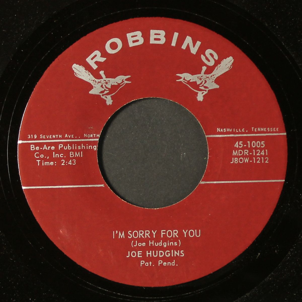 where'd you stay last night / i'm sorry for you by JOE HUDGINS
