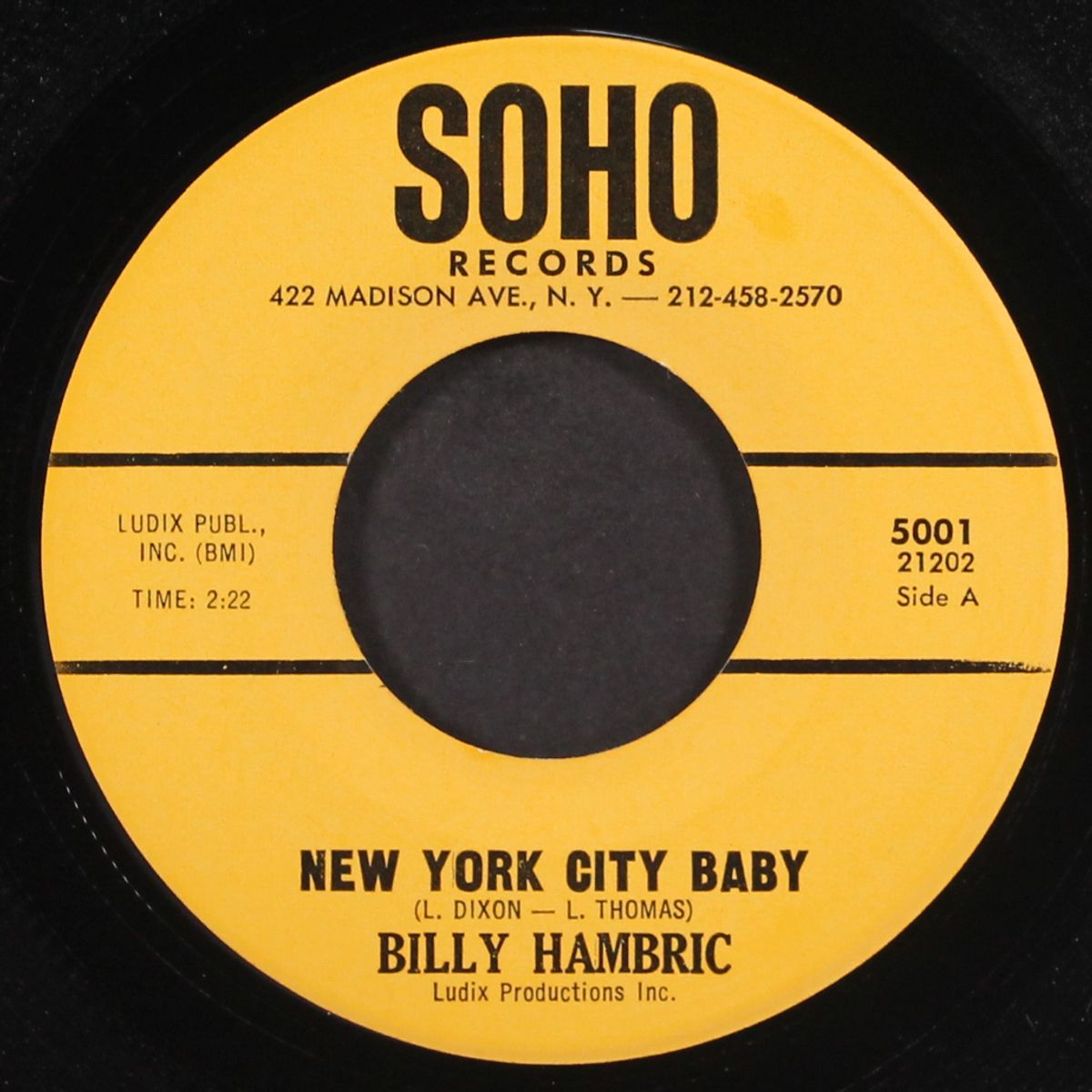 i just can't stand it / new york city baby by BILLY HAMBRIC