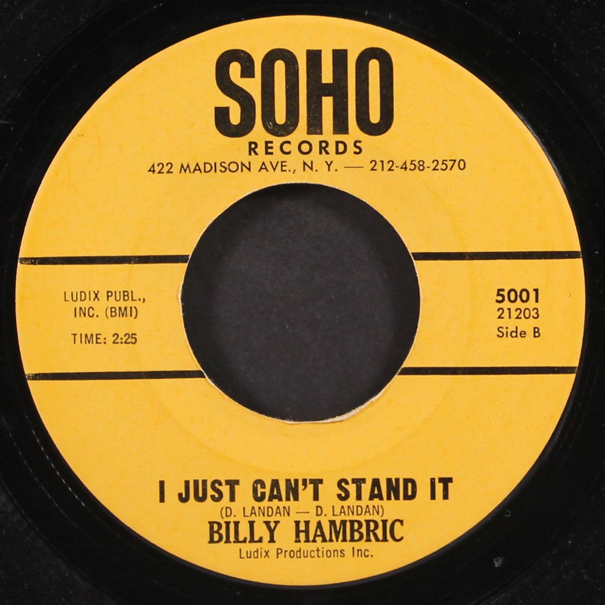 i just can't stand it / new york city baby by BILLY HAMBRIC