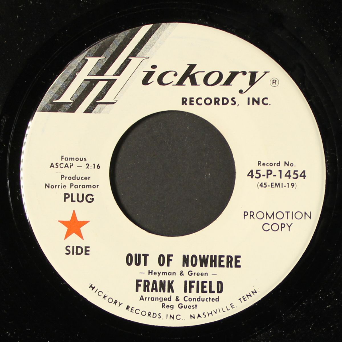out of nowhere by FRANK IFIELD