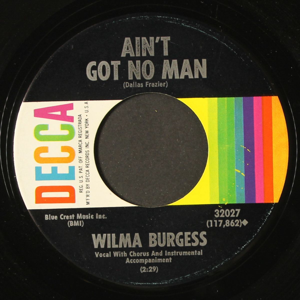 misty blue / ain't got no man by WILMA BURGESS