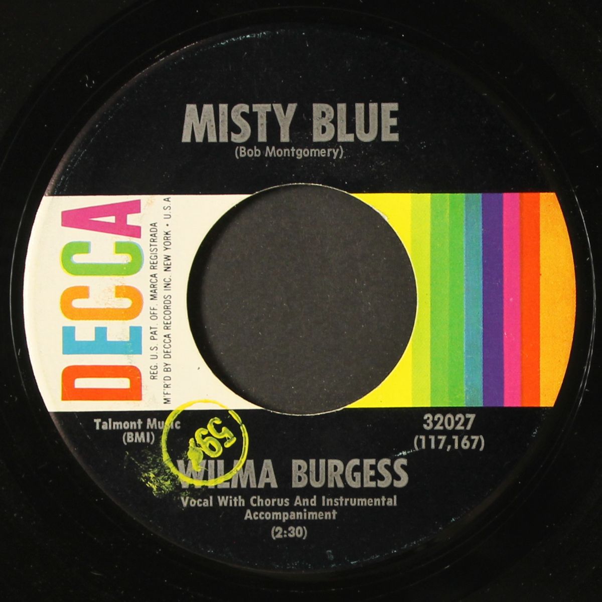misty blue / ain't got no man by WILMA BURGESS