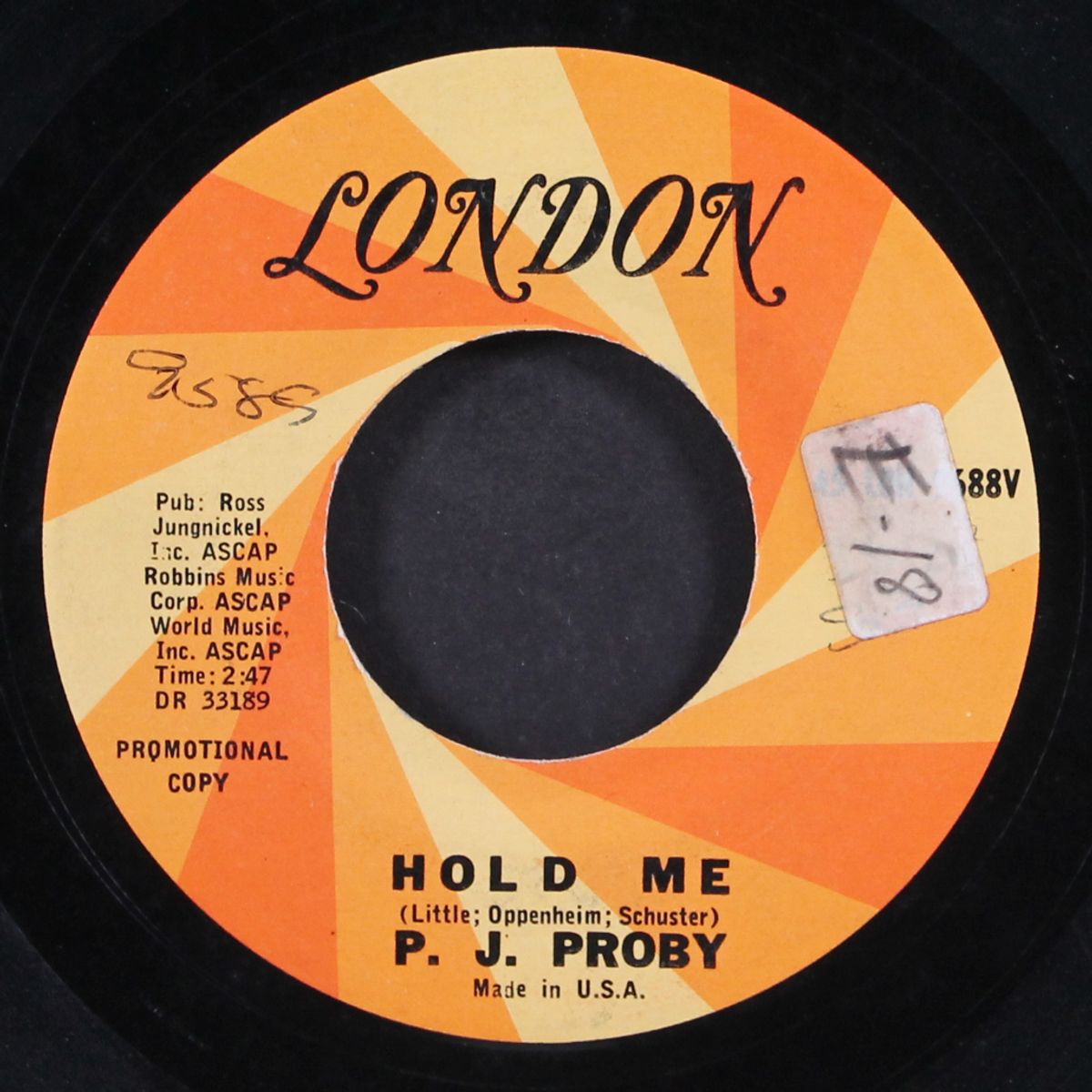 hold me / tip of my fingers by P J. PROBY