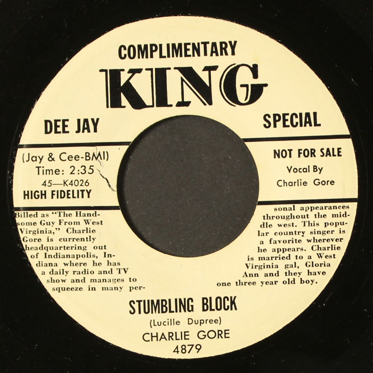 stumbling block / dark as a dungeon by CHARLIE GORE