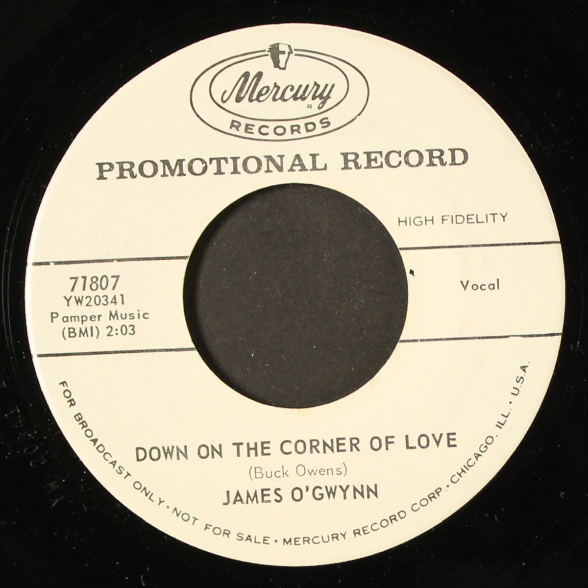 down on the corner of love / i'm getting nowhere fast by JAMES O'GWYNN
