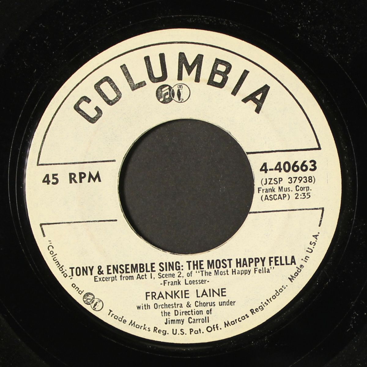 hell hath no fury / the most happy fella by FRANKIE LAINE