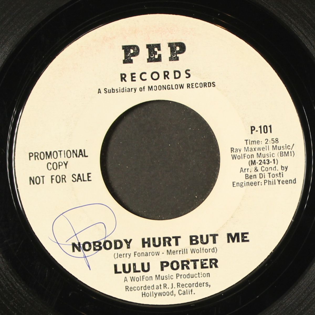 nobody hurt but me / love came walking in by LULU PORTER