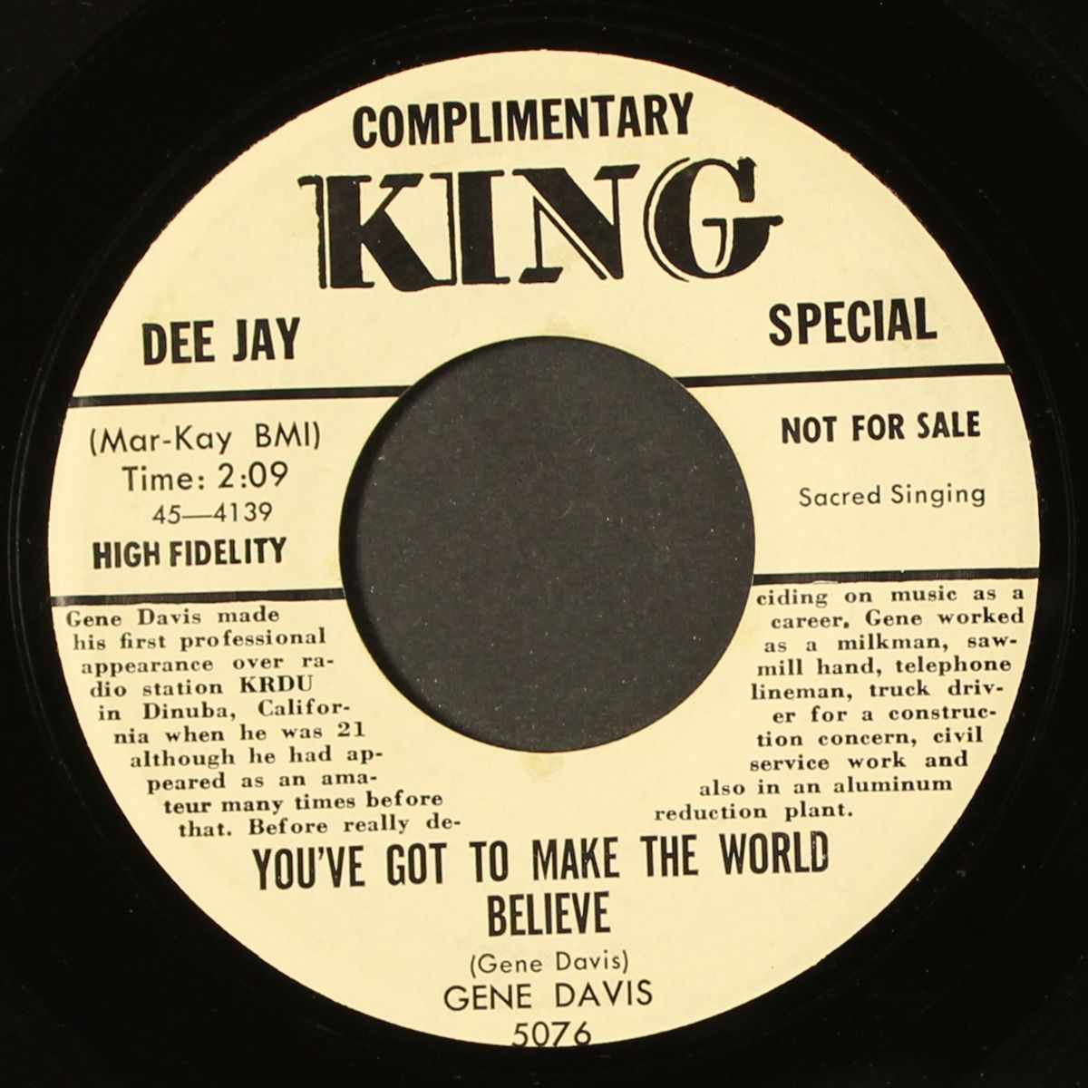who'll dry my tears / you've got to make the world believe by GENE DAVIS
