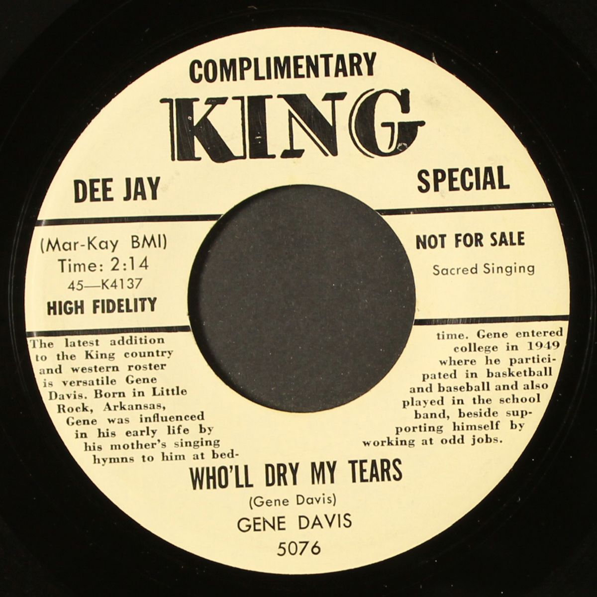who'll dry my tears / you've got to make the world believe by GENE DAVIS