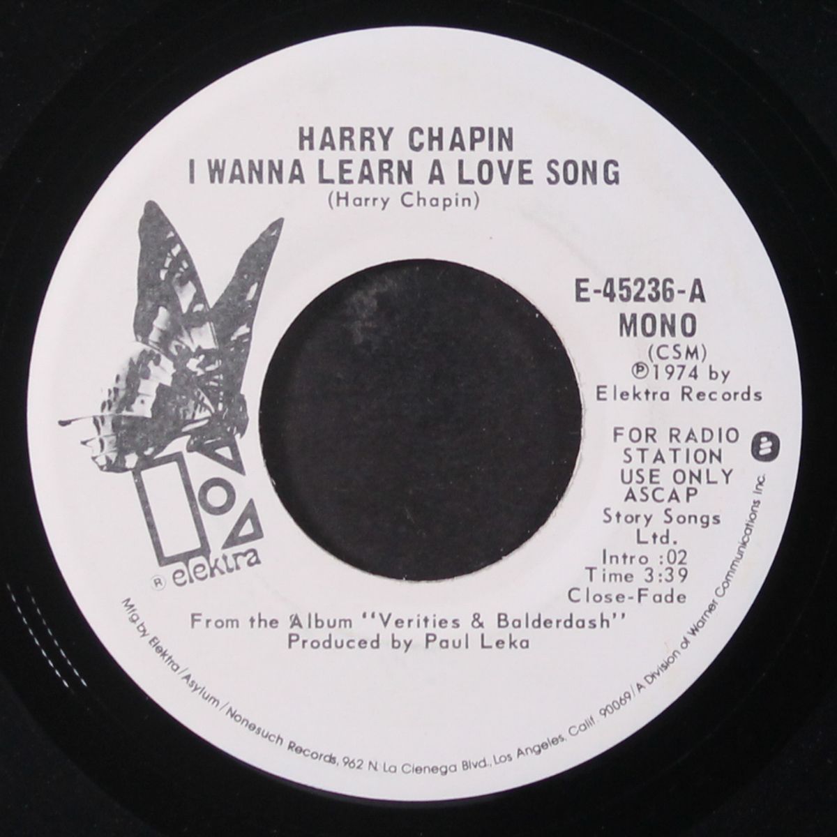 i wanna learn a love song / mono by HARRY CHAPIN