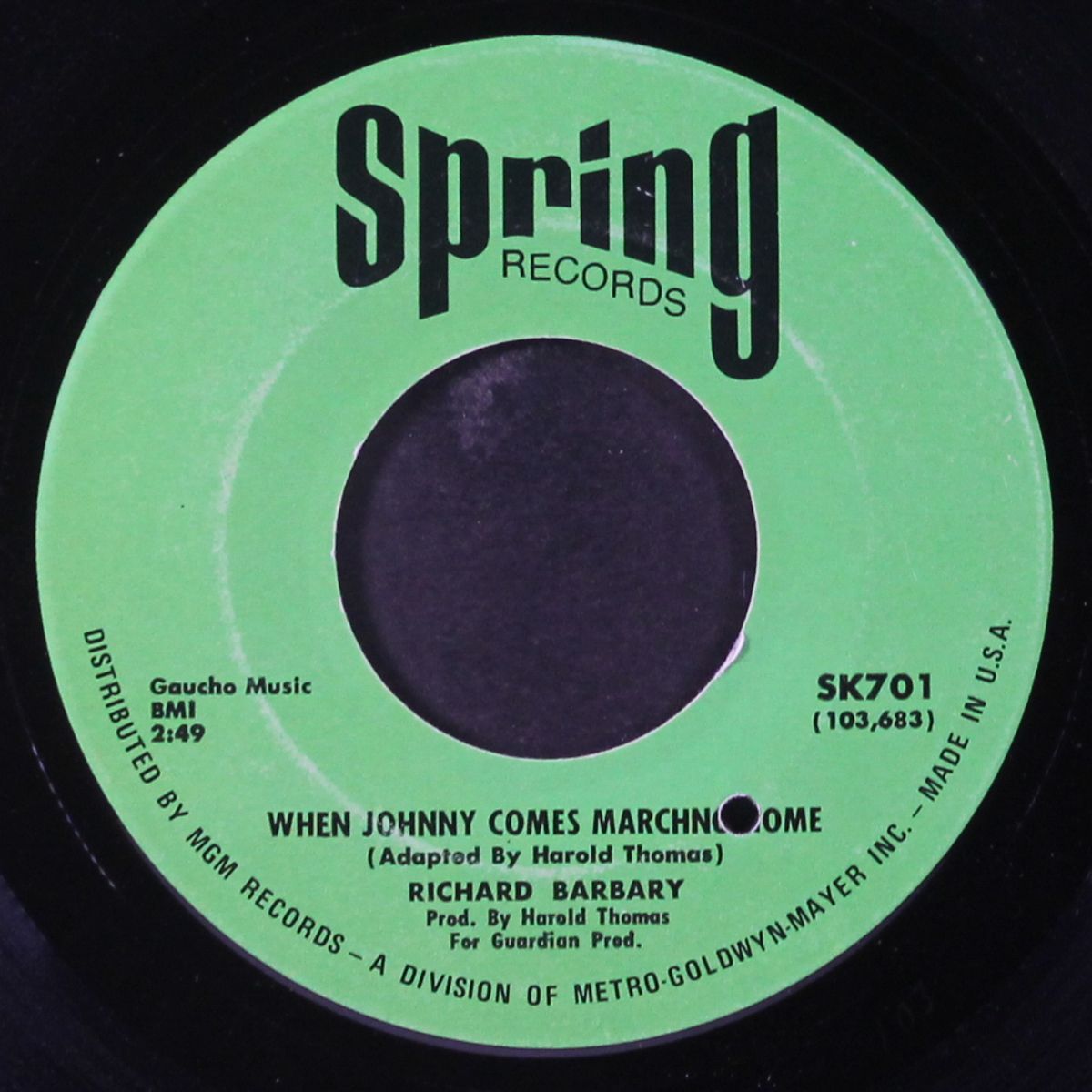 when johnny comes marching home / get right by RICHARD BARBARY