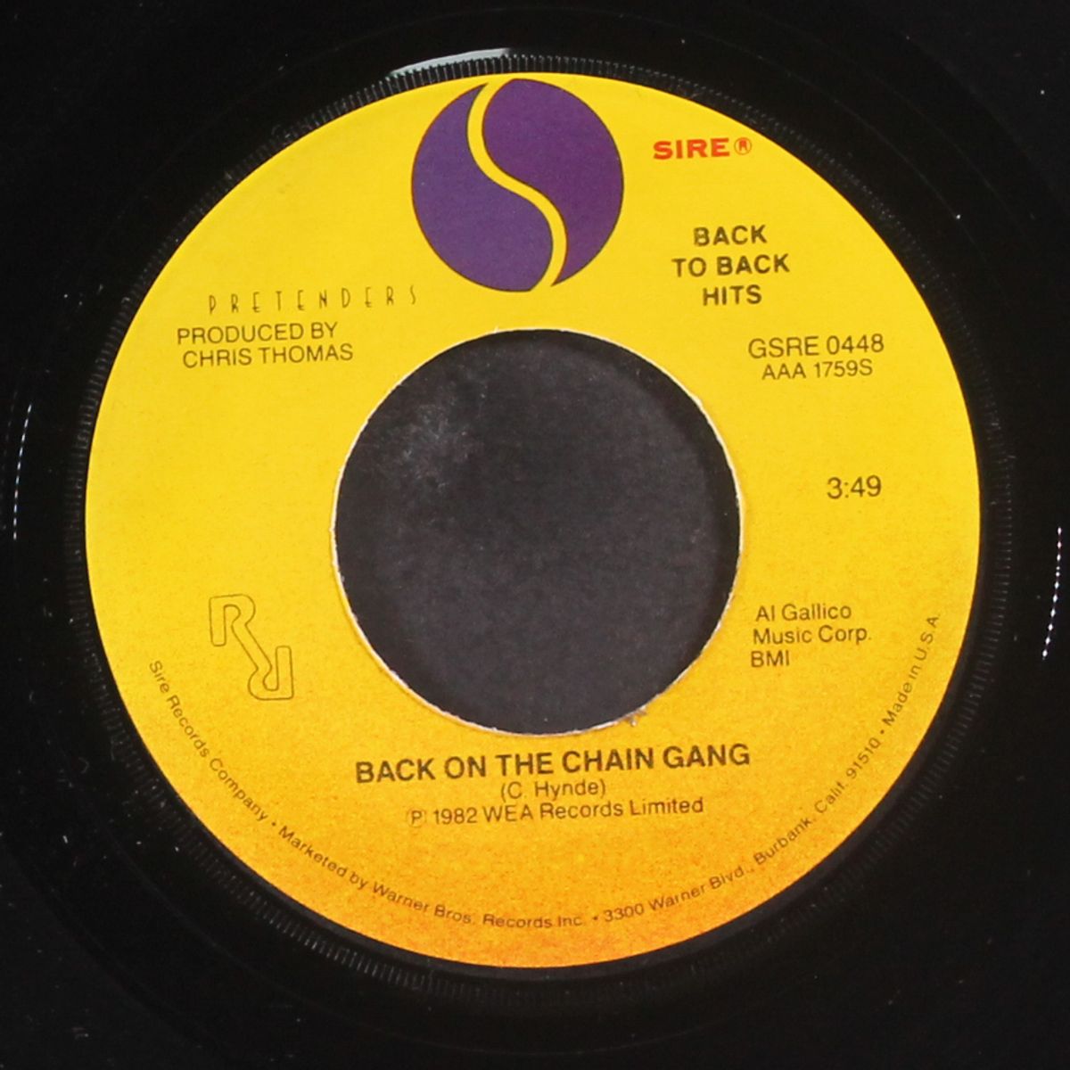 back on the chain gang / my city was gone by PRETENDERS