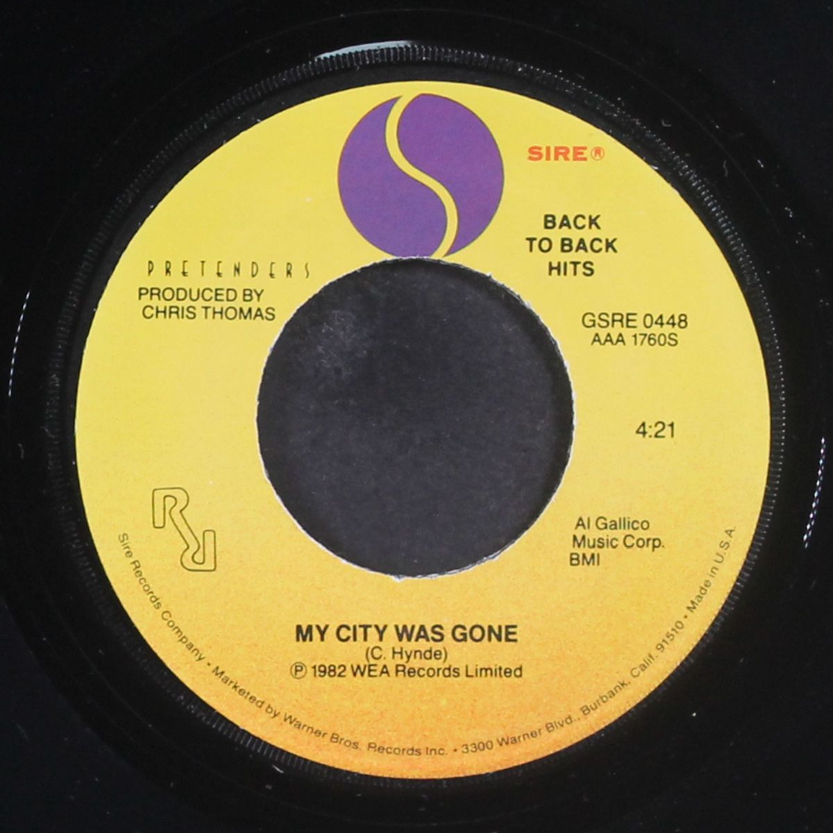 back on the chain gang / my city was gone by PRETENDERS