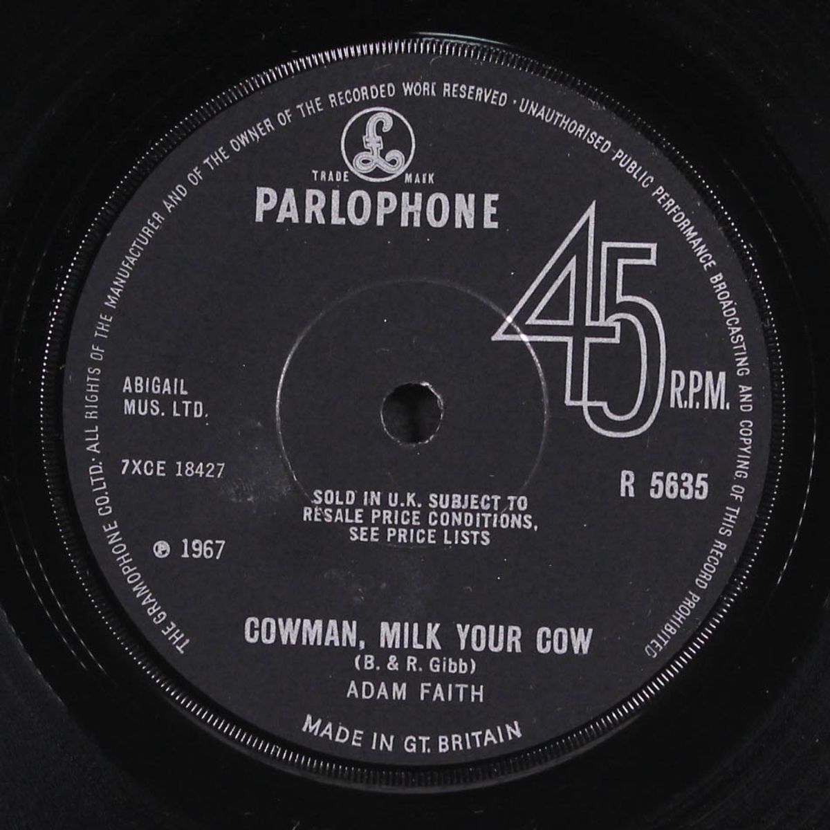 cowman, milk your cow / daddy what'll happen to me by ADAM FAITH