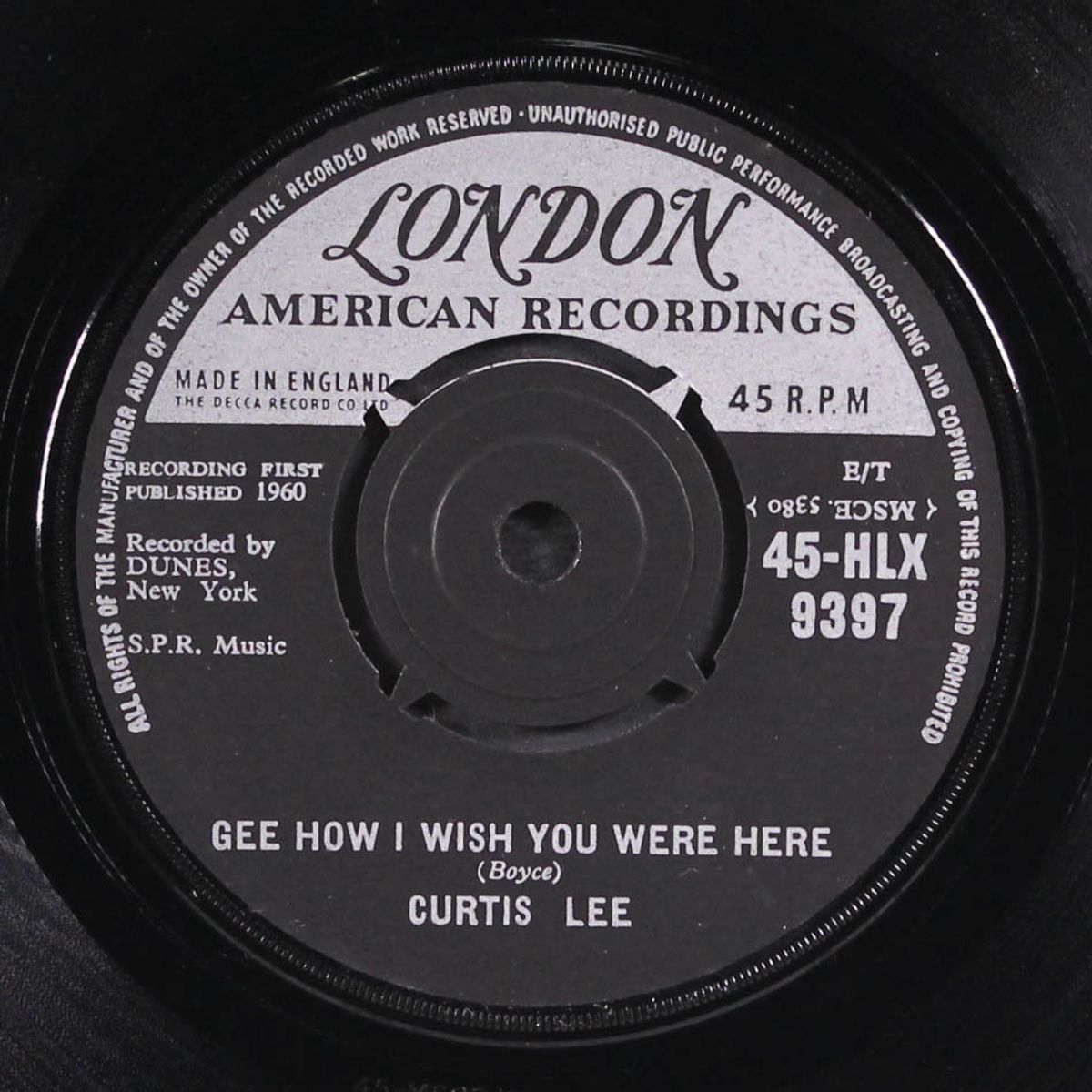 pretty little angel eyes / gee how i wish you were here by CURTIS LEE