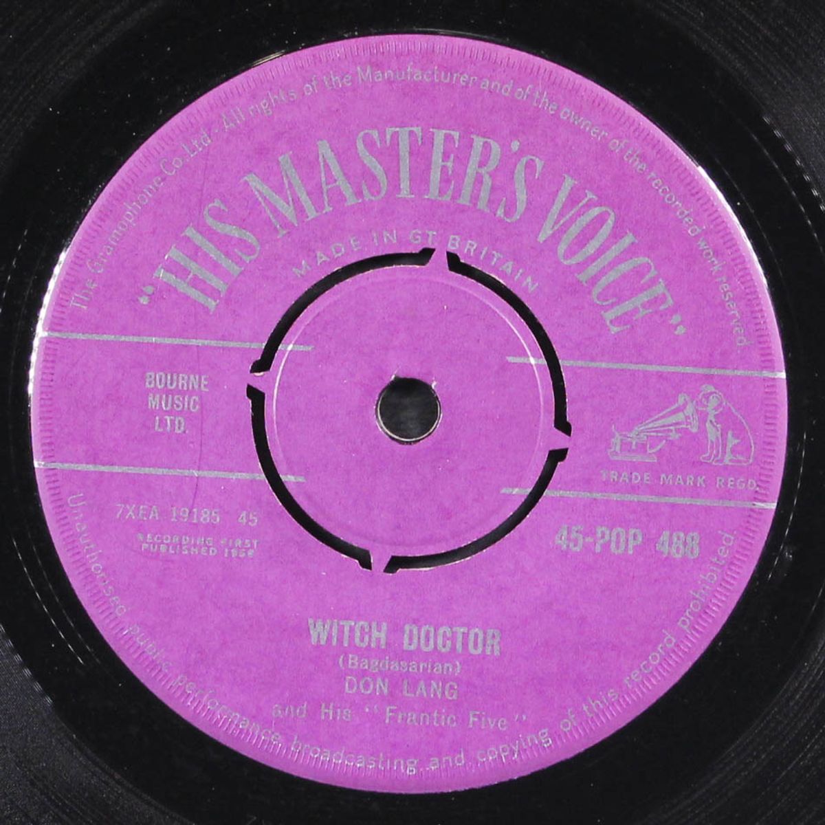 witch doctor / cool baby cool by DON LANG & FRANTIC FIVE