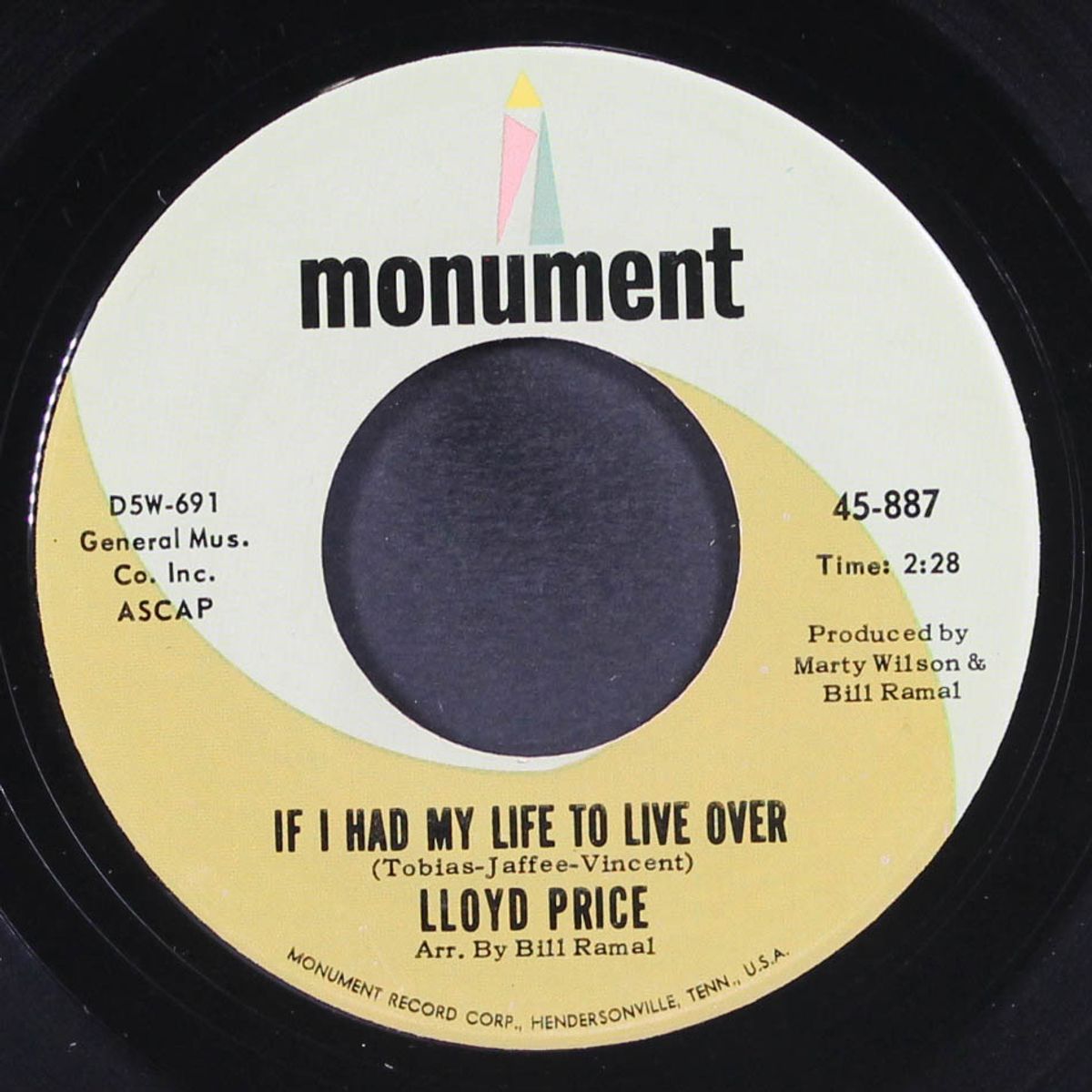 if i had my life to live over / two for love by LLOYD PRICE