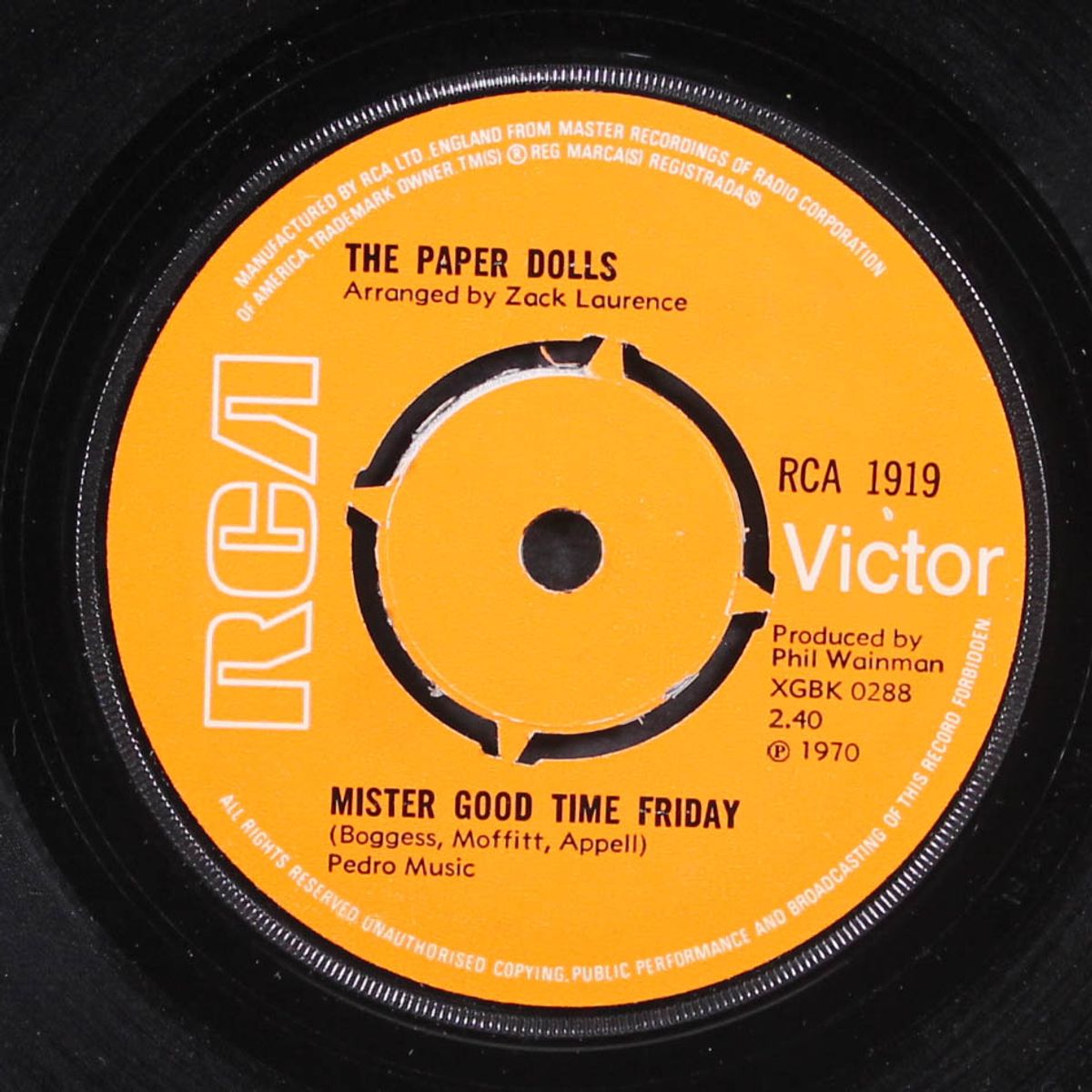 my boyfriend's back / mister good time friday by PAPER DOLLS
